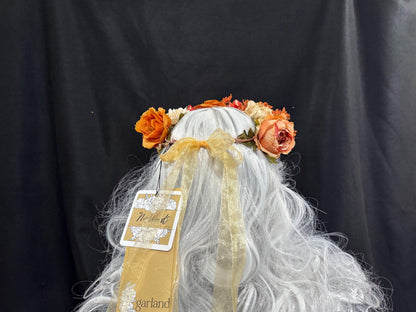 Indian Summer Floral Garland | Flower Tiara, Flower Crown, Elven Princess Headpiece, Fairy-core, Ren Faire, Special Occasion Photoshoot