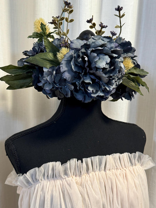 Peony Night Floral Halo,Flower Tiara,Flower Crown,Elven Princess Headpiece,Fairy-core,Renaissance Faire,Special Occasion Photoshoot