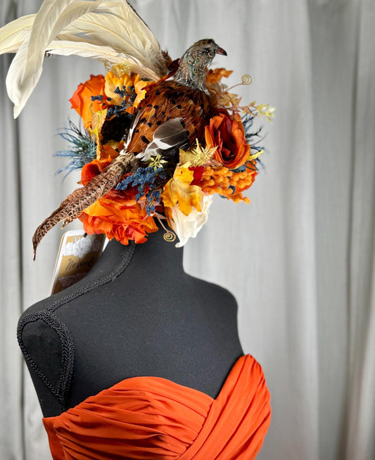 Nesting Pheasant Floral Halo,Flower Tiara,Flower Crown,Elven Princess Headpiece,Fairy-core,Renaissance Faire,Special Occasion Photoshoot