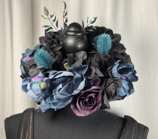 Twilight's Kiss Floral Halo,Flower Tiara,Flower Crown,Elven Princess Headpiece,Fairy-core,Renaissance Faire,Special Occasion Photoshoot