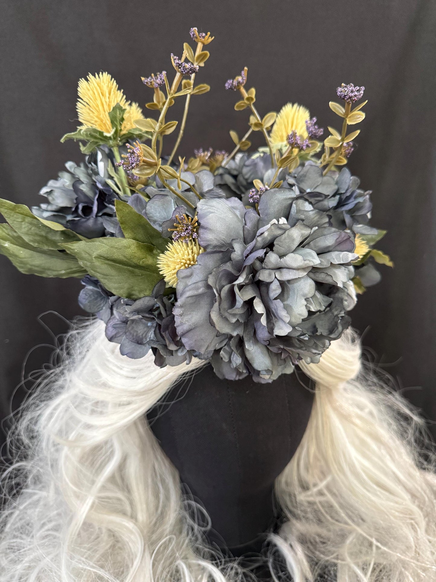 Peony Night Floral Halo,Flower Tiara,Flower Crown,Elven Princess Headpiece,Fairy-core,Renaissance Faire,Special Occasion Photoshoot