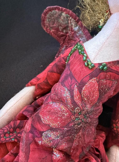 Cranberry Blossom Faerie Friend – Handmade Pixie Doll – One-of-a-Kind Fantasy Companion – Ren Faire / LARP Familiar – Fairycore Collectible