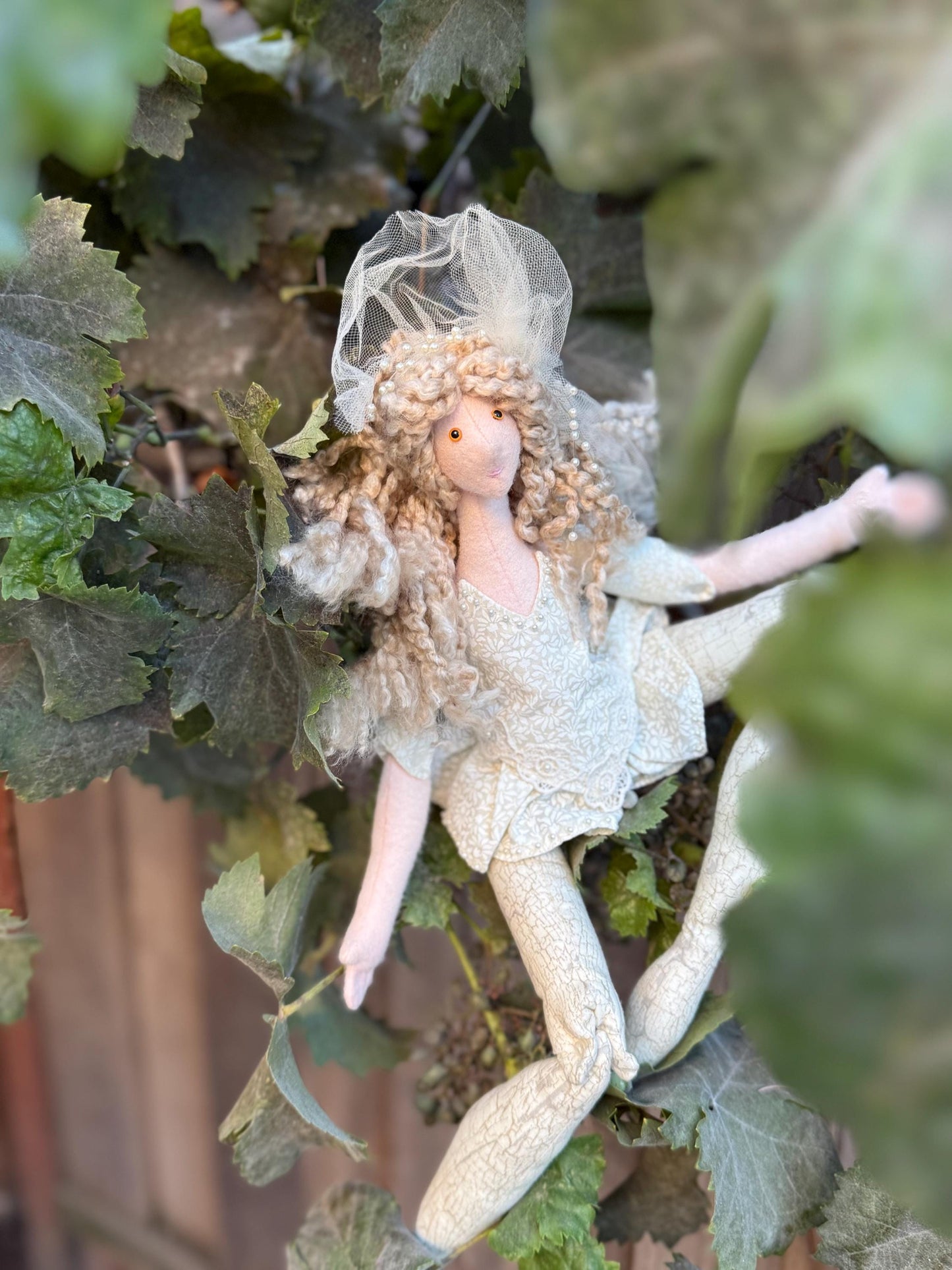 PEARLWYN,Faerie Friend,Sprite, Pixie,Handmade Doll,One-of-a-Kind addition to Your Character Story,Fantasy,LARP,Ren Faire,FairyCore
