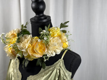English Garden Rose Floral Garland | Flower Tiara, Flower Crown, Elven Princess, Fairy-core, Ren Faire, Special Occasion Photoshoot