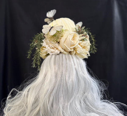 Pumpkin Dream Fascinator | Flower Tiara, Flower Crown, Elven Princess, Fairy-core, Ren Faire, Harvest Festival, Special Occasion Photoshoot