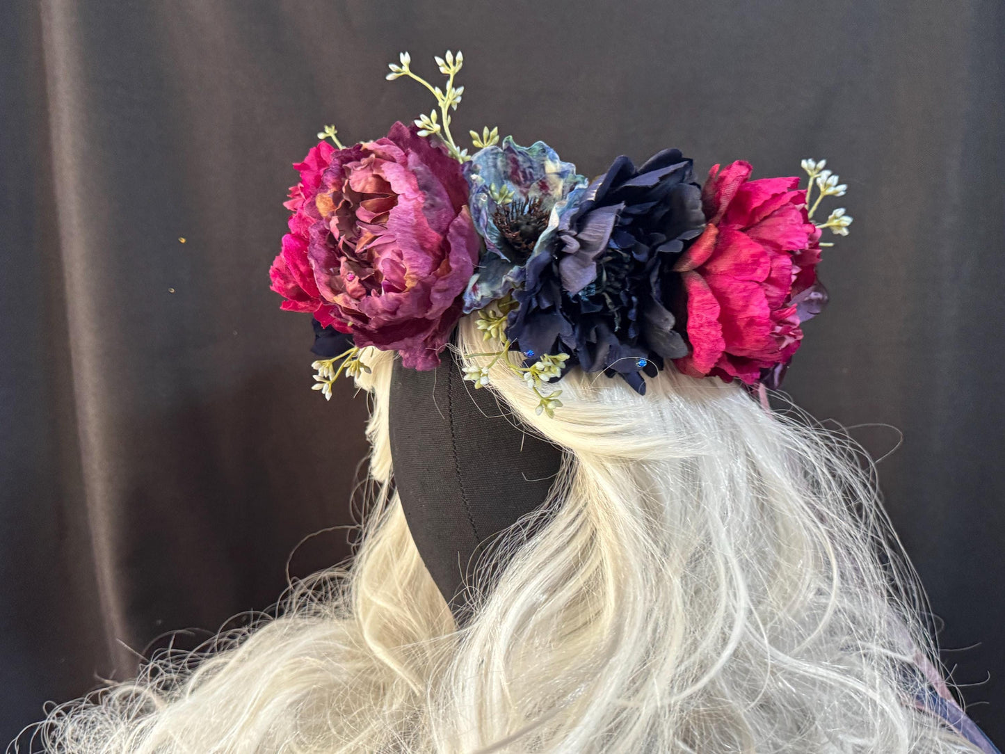 Berry Bliss Floral Garland,Flower Tiara,Flower Crown,Elven Princess Headpiece,Fairy-core,Renaissance Faire,Special Occasion Photoshoot