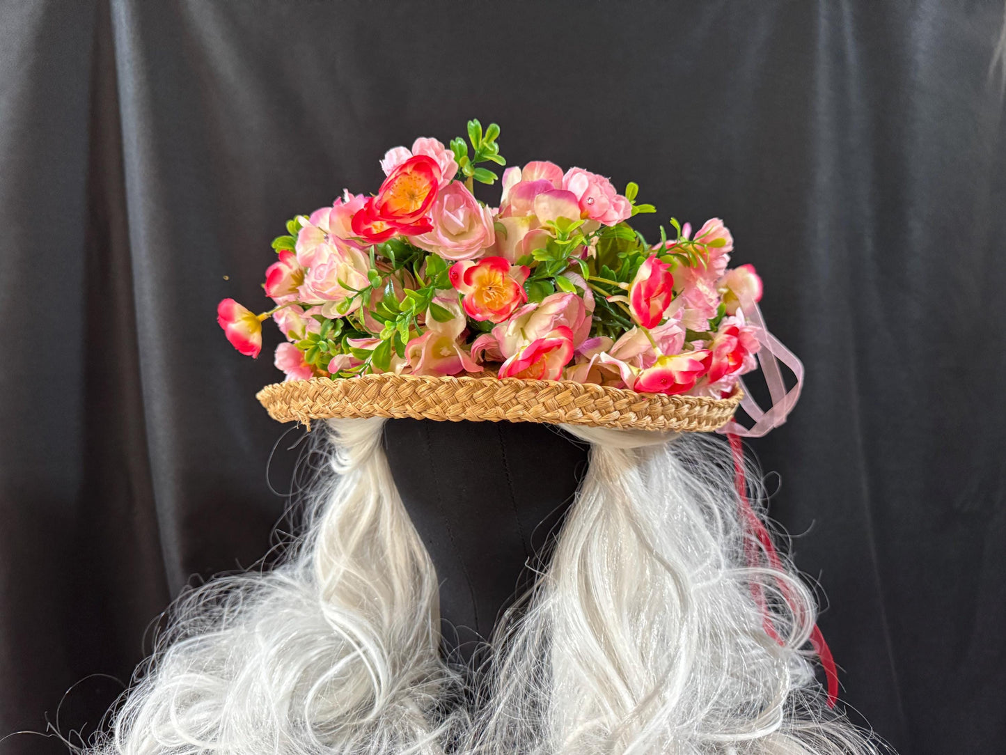Cherry Bomb Floral Garland,Flower Tiara,Flower Crown,Elven Princess Headpiece,Fairy-core,Renaissance Faire,Special Occasion Photoshoot