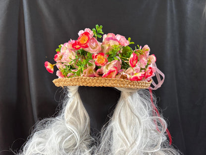 Cherry Bomb Floral Garland | Flower Tiara, Flower Crown, Elven Princess Headpiece, Fairy-core, Ren Faire, Special Occasion Photoshoot