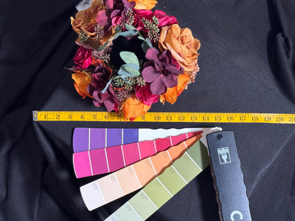 Harvest Sunset Floral Halo Headdress, Autumn Flower Crown, Fall Crown, Fairy Crown, Cherub Halo, Ren Faire Headpiece, Photoshoot Prop