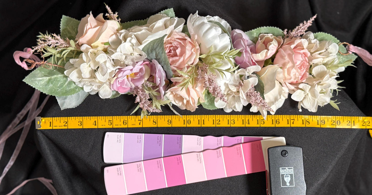 Pastel Pixie Floral Garland,Flower Tiara,Flower Crown,Elven Princess Headpiece,Fairy-core,Renaissance Faire,Special Occasion Photoshoot