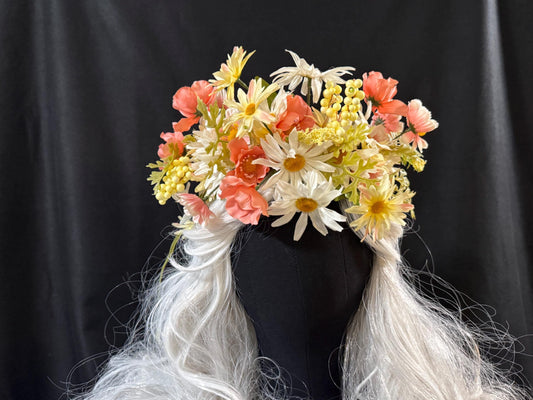 Skip to the Lou Floral Garland,Flower Tiara,Flower Crown,Elven Princess Headpiece,Fairy-core,Renaissance Faire,Special Occasion Photoshoot