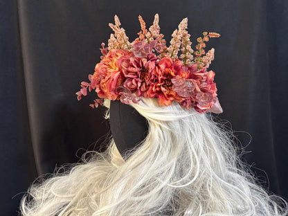 Vintage Rose Floral Garland | Flower Tiara, Flower Crown, Elven Princess Headpiece, Fairy-core, Ren Faire, Special Occasion Photoshoot