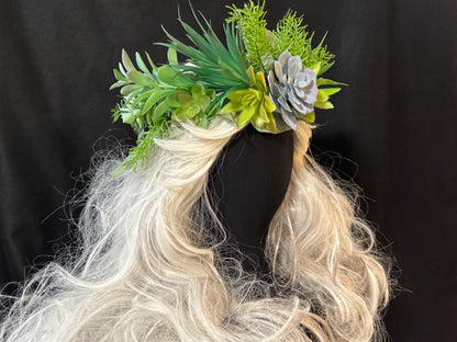 Enduring Beauty Succulent Garland | Flower Tiara,Flower Crown,Elven Princess Headpiece, Fairy-core, Ren Faire, Special Occasion Photoshoot