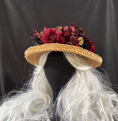 Bordeaux Noir Deux Floral Garland | Flower Tiara, Flower Crown, Elven Princess Headpiece, Fairy-core, Ren Faire, Special Occasion Photoshoot