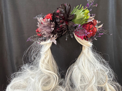 Little Shoppe Floral Garland,Flower Tiara,Flower Crown,Elven Princess Headpiece,Fairy-core,Renaissance Faire,Special Occasion Photoshoot