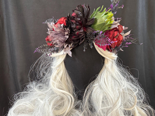 Little Shoppe Floral Garland,Flower Tiara,Flower Crown,Elven Princess Headpiece,Fairy-core,Renaissance Faire,Special Occasion Photoshoot
