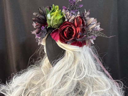 Little Shoppe Floral Garland,Flower Tiara,Flower Crown,Elven Princess Headpiece,Fairy-core,Renaissance Faire,Special Occasion Photoshoot