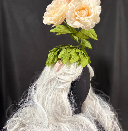 Fancy Floral Fascinator, Floral Crown Headpiece, Flower Crown Fascinator, Garden Headpiece, Wedding Fascinator, Fairycore Headpiece