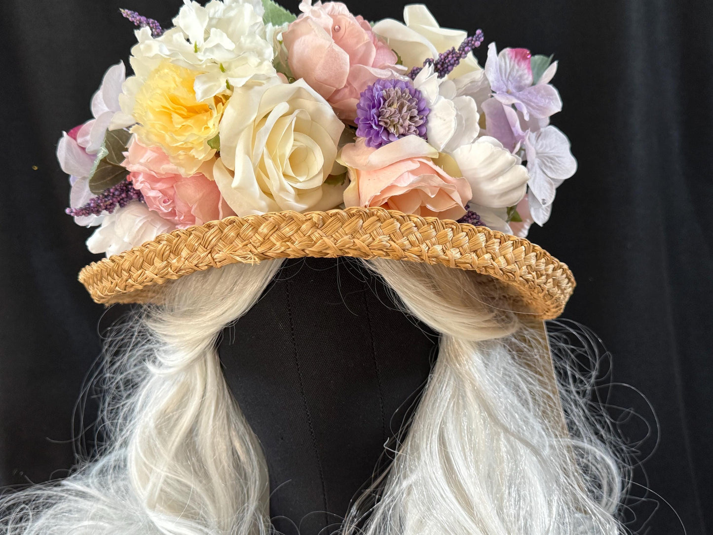 Pastel Unicorn Floral Garland,Flower Tiara,Flower Crown,Elven Princess Headpiece,Fairy-core,Renaissance Faire,Special Occasion Photoshoot