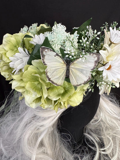 Spring Fling Floral Halo Headdress, Spring Flower Crown, Daisy Crown, Fairy Crown, Cherub Halo, Festival Headpiece, Photoshoot Prop