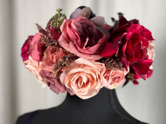Cherry on Top Floral Halo,Flower Tiara,Flower Crown,Elven Princess Headpiece,Fairy-core,Renaissance Faire,Special Occasion Photoshoot