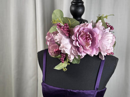 Sugar Plum Floral Garland | Flower Tiara, Flower Crown, Elven Princess Headpiece, Fairy-core, Ren Faire, Special Occasion Photoshoot