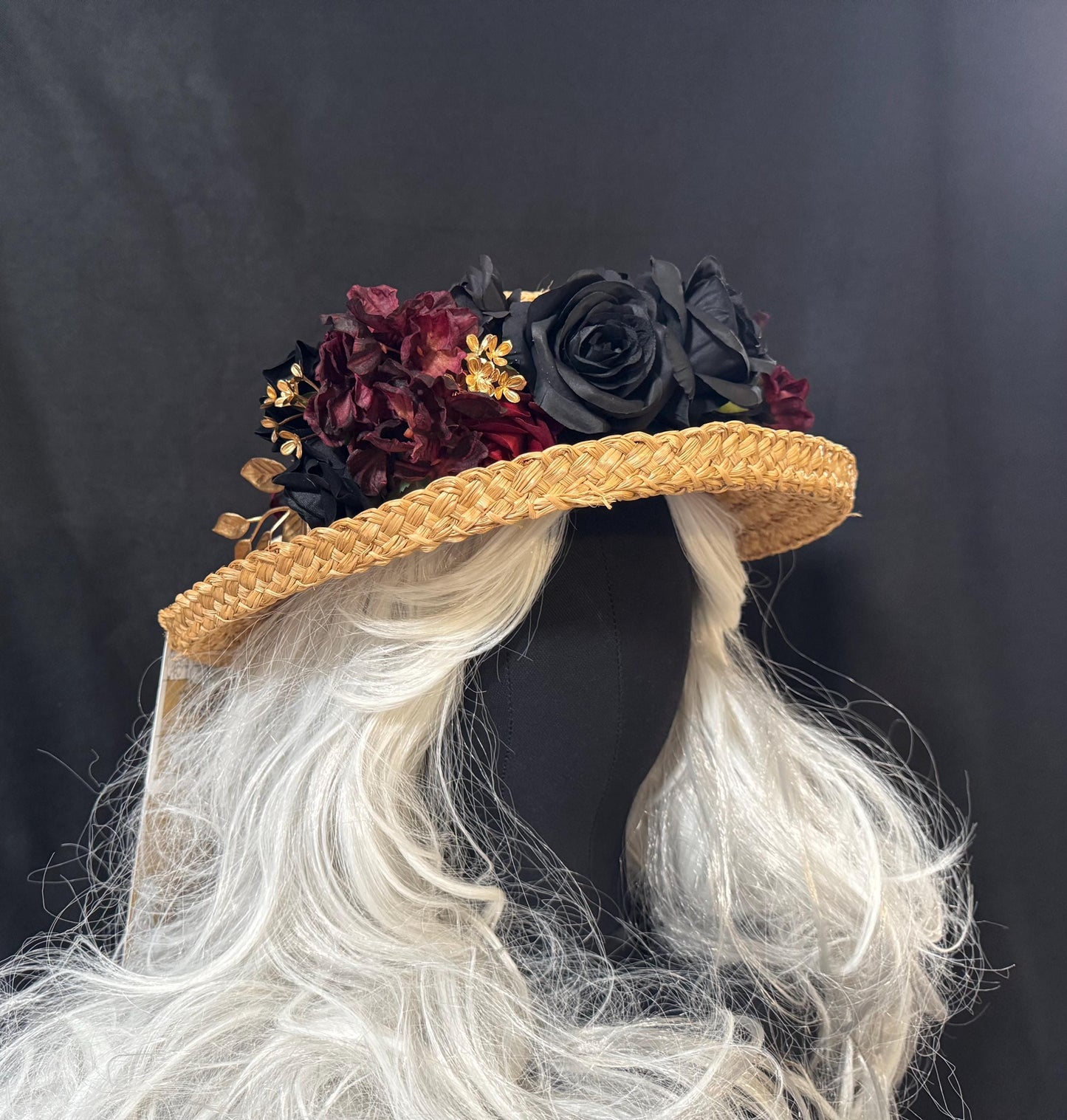 Bordeaux Noir Floral Garland | Flower Tiara, Flower Crown, Elven Princess Headpiece,Fairy-core,Renaissance Faire,Special Occasion Photoshoot
