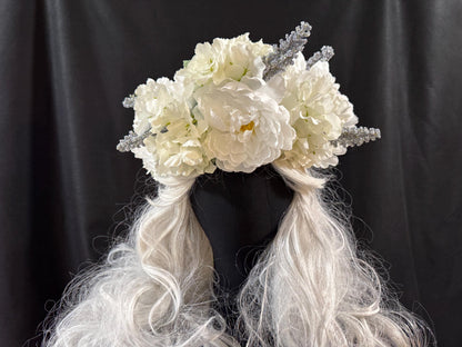 Peri - wink Floral Garland | Flower Tiara, Flower Crown, Elven Princess Headpiece, Fairy-core, Ren Faire, Special Occasion Photoshoot