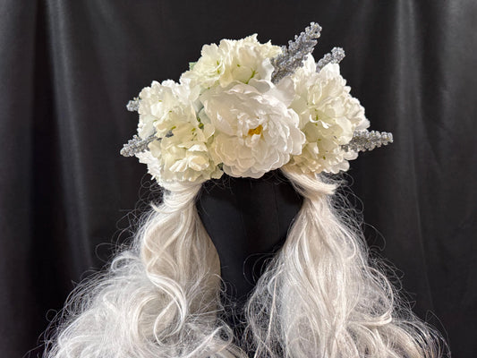Peri - wink Floral Garland,Flower Tiara,Flower Crown,Elven Princess Headpiece,Fairy-core,Renaissance Faire,Special Occasion Photoshoot