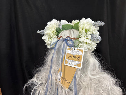 Peri - wink Floral Garland | Flower Tiara, Flower Crown, Elven Princess Headpiece, Fairy-core, Ren Faire, Special Occasion Photoshoot