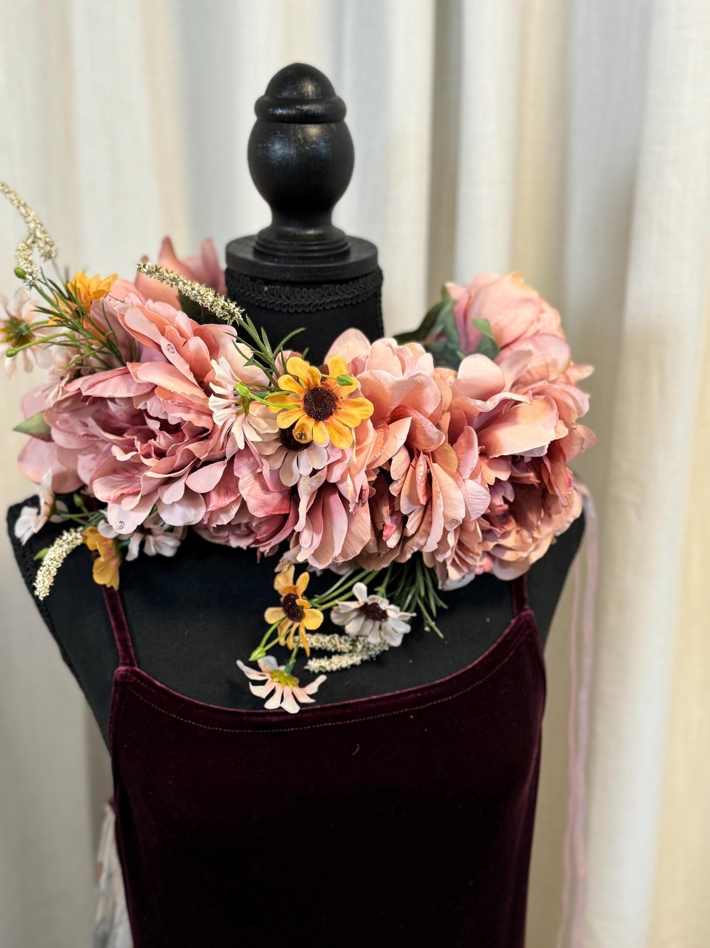 Blushing Glance Floral Headpiece,Flower Tiara,Flower Crown,Elven Princess Headpiece,Fairy-core,Renaissance Faire,Special Occasion Photoshoot