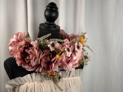 Blushing Glance Floral Headpiece | Flower Tiara, Flower Crown, Elven Princess Headpiece, Fairy-core, Ren Faire, Special Occasion Photoshoot