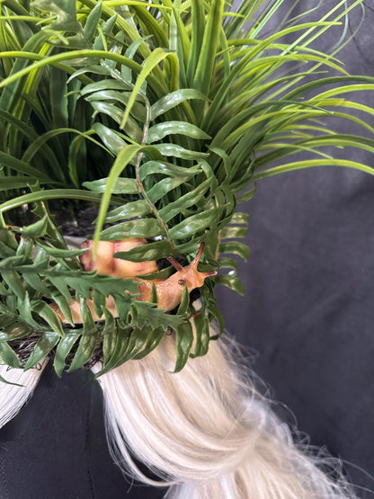 Crown of Long Grasses Fascinator, Fern Woodland Crown, Moss Headpiece, Cottagecore Crown, Forest Fae Fascinator, Elven Nature Headpiece
