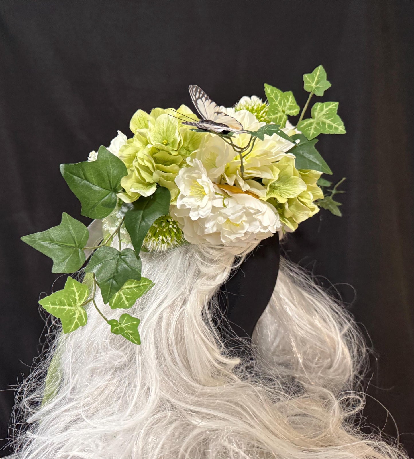 Spring White Floral Garland,Flower Tiara,Flower Crown,Elven Princess Headpiece,Fairy-core,Renaissance Faire,Special Occasion Photoshoot