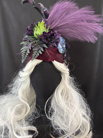 Carnivore Cutie Fascinator, Venus Flytrap Crown, Gothic Botanical Headpiece, Dark Fae Crown, Witchy Fascinator, Fantasy Headpiece