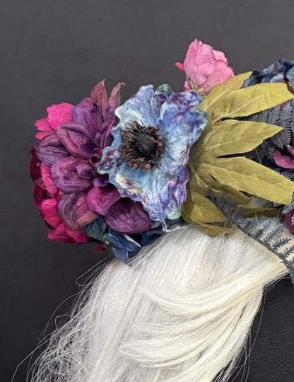 Berry Bliss Floral Halo Headdress, Berry Flower Crown, Burgundy Crown, Fairy Crown, Cherub Halo, Woodland Headpiece, Photoshoot Prop