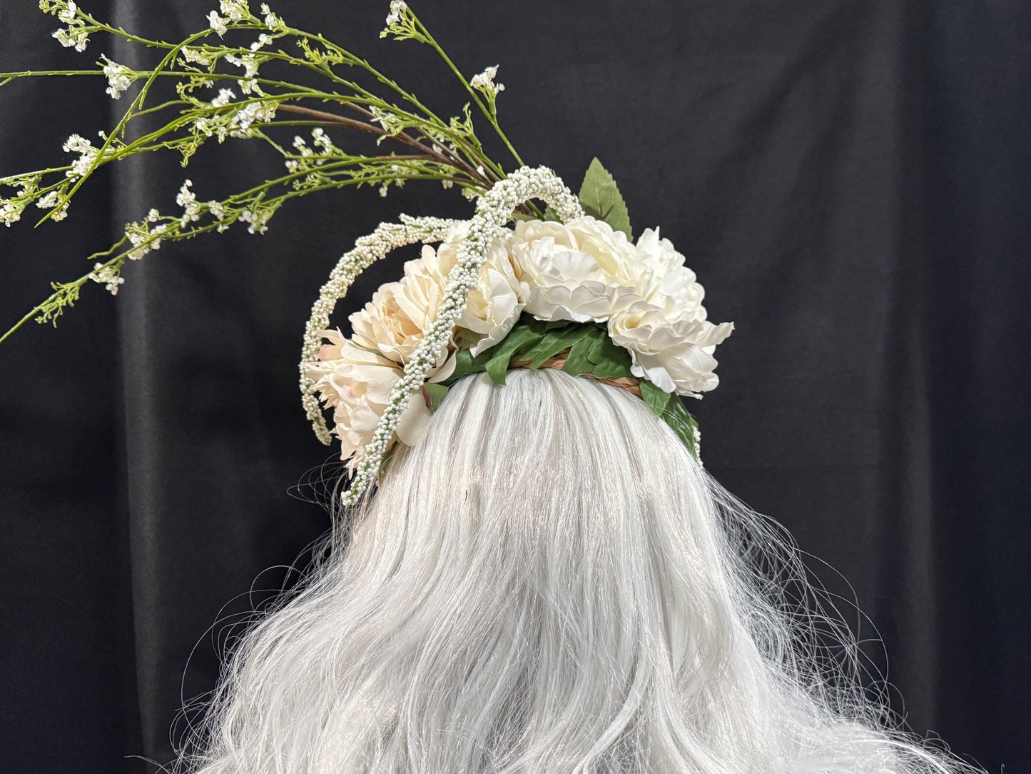 Peony Princess Fascinator, Blush Floral Crown, Romantic Wedding Headpiece, Fairy Crown, Garden Party Fascinator, Elven Princess Headpiece