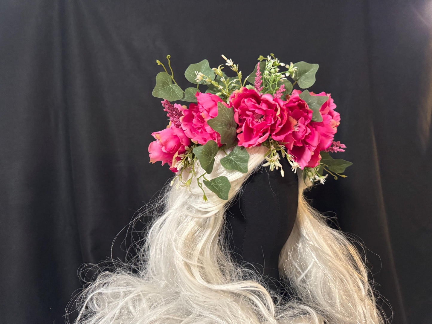 Peony Pink Floral Garland,Flower Tiara,Flower Crown,Elven Princess Headpiece,Fairy-core,Renaissance Faire,Special Occasion Photoshoot