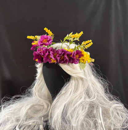 Summer Flower Field Floral Garland | Flower Tiara, Flower Crown, Elven Princess Headpiece, Fairy-core, Ren Faire, Special Photoshoot