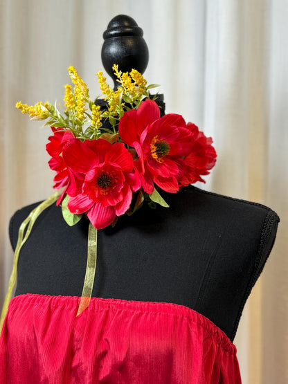 Poppy Fields Floral Garland | Flower Tiara, Flower Crown, Elven Princess Headpiece, Fairy-core, Ren Faire, Special Occasion Photoshoot
