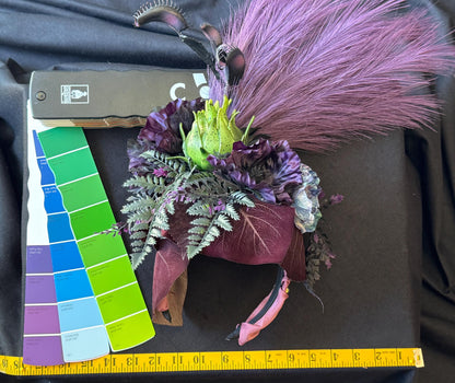 Carnivore Cutie Fascinator, Venus Flytrap Crown, Gothic Botanical Headpiece, Dark Fae Crown, Witchy Fascinator, Fantasy Headpiece