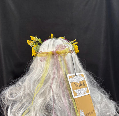 Summer Flower Field Floral Garland | Flower Tiara, Flower Crown, Elven Princess Headpiece, Fairy-core, Ren Faire, Special Photoshoot