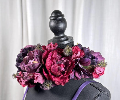 Pretty Plum Floral Garland | Flower Tiara, Flower Crown, Elven Princess Headpiece, Fairy-core, Ren Faire, Special Occasion Photoshoot