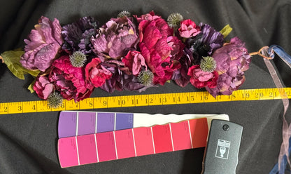 Pretty Plum Floral Garland | Flower Tiara, Flower Crown, Elven Princess Headpiece, Fairy-core, Ren Faire, Special Occasion Photoshoot