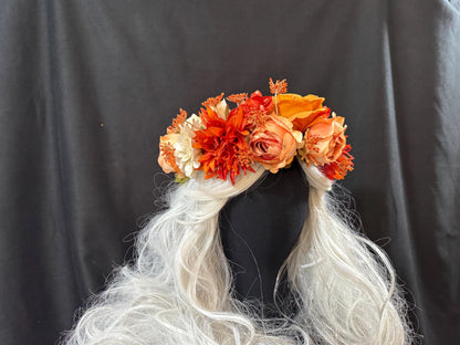 Indian Summer Floral Garland | Flower Tiara, Flower Crown, Elven Princess Headpiece, Fairy-core, Ren Faire, Special Occasion Photoshoot