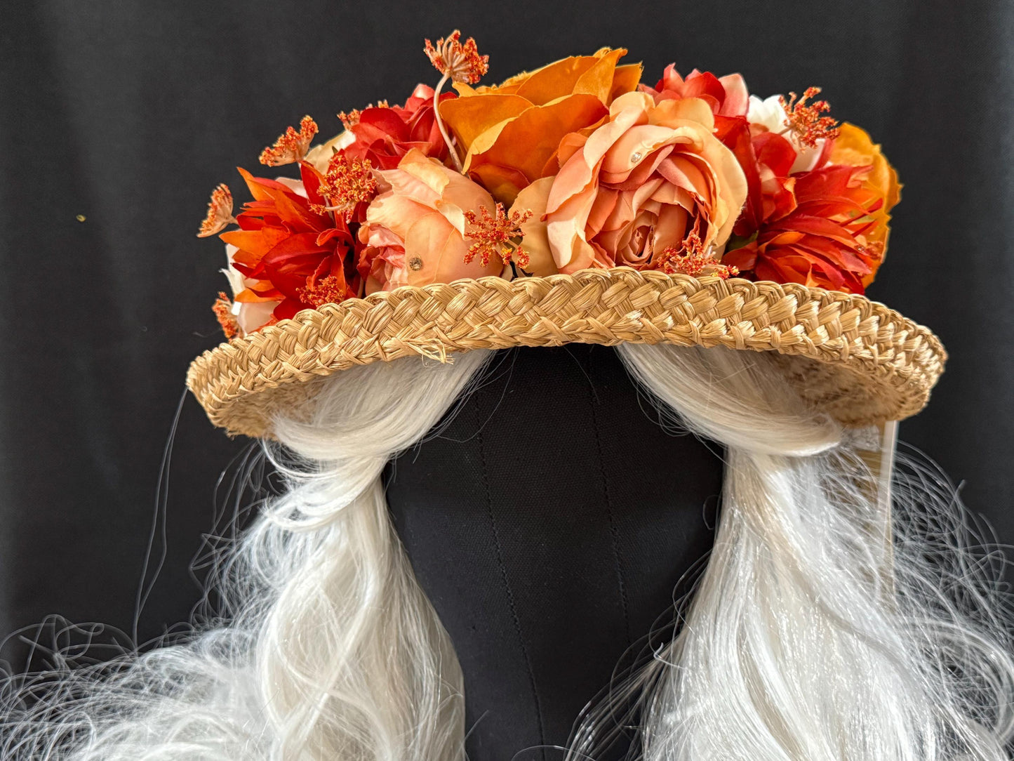 Indian Summer Floral Garland,Flower Tiara,Flower Crown,Elven Princess Headpiece,Fairy-core,Renaissance Faire,Special Occasion Photoshoot