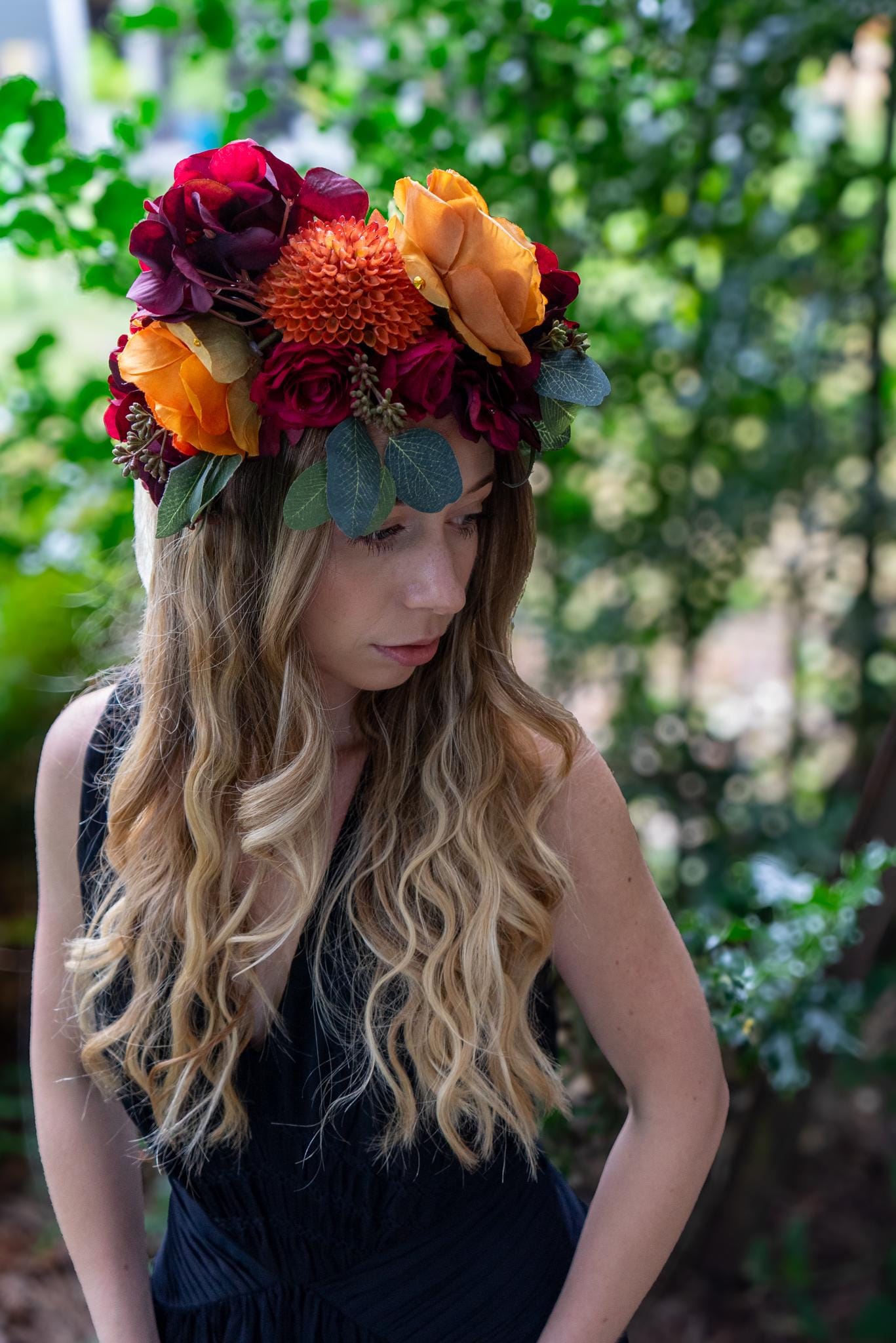 Spiced Floral Garland | Flower Tiara, Flower Crown, Elven Princess Headpiece, Fairy-core, Renaissance Faire, Special Occasion Photoshoot