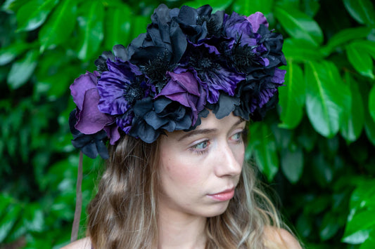 All Hallows Floral Garland,Flower Tiara,Flower Crown,Elven Princess Headpiece,Fairy-core,Renaissance Faire,Special Occasion Photoshoot