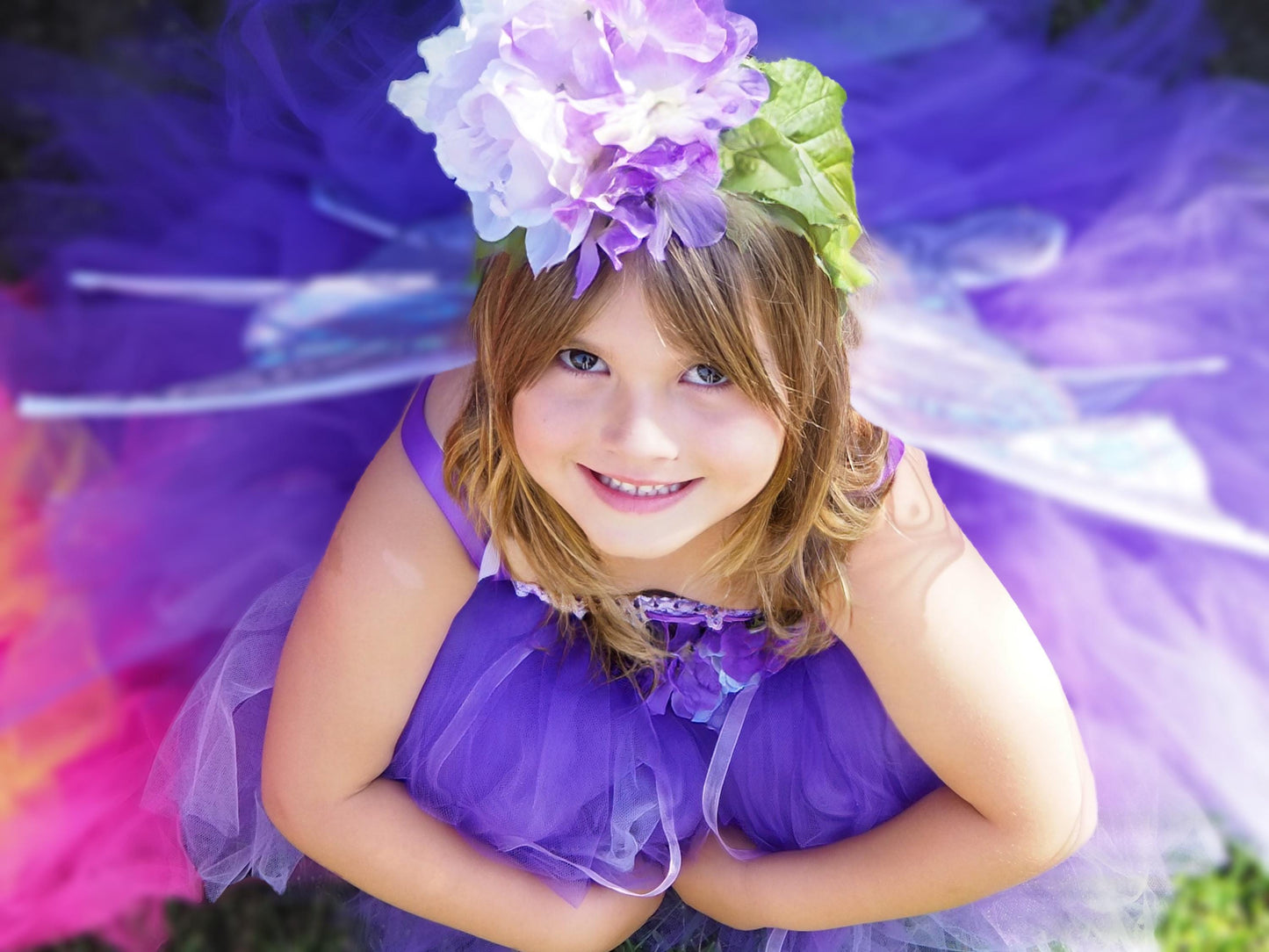 Twilight Bloom Fairy of the Violet Glade,(CHILD 6-8),Flower Fae,Masquerade,MardiGras, Photoshoot,Fantasy,LARP,RenFaire,FairyCore,Costume