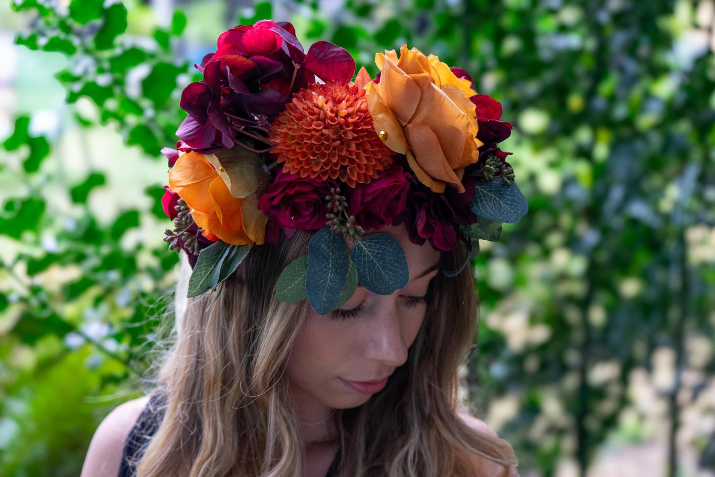 Spiced Floral Garland | Flower Tiara, Flower Crown, Elven Princess Headpiece, Fairy-core, Renaissance Faire, Special Occasion Photoshoot